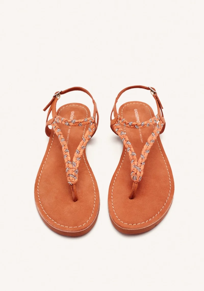 GREEK SANDALS LEATHER, RAFFIA AND SHINE LIMINGTON