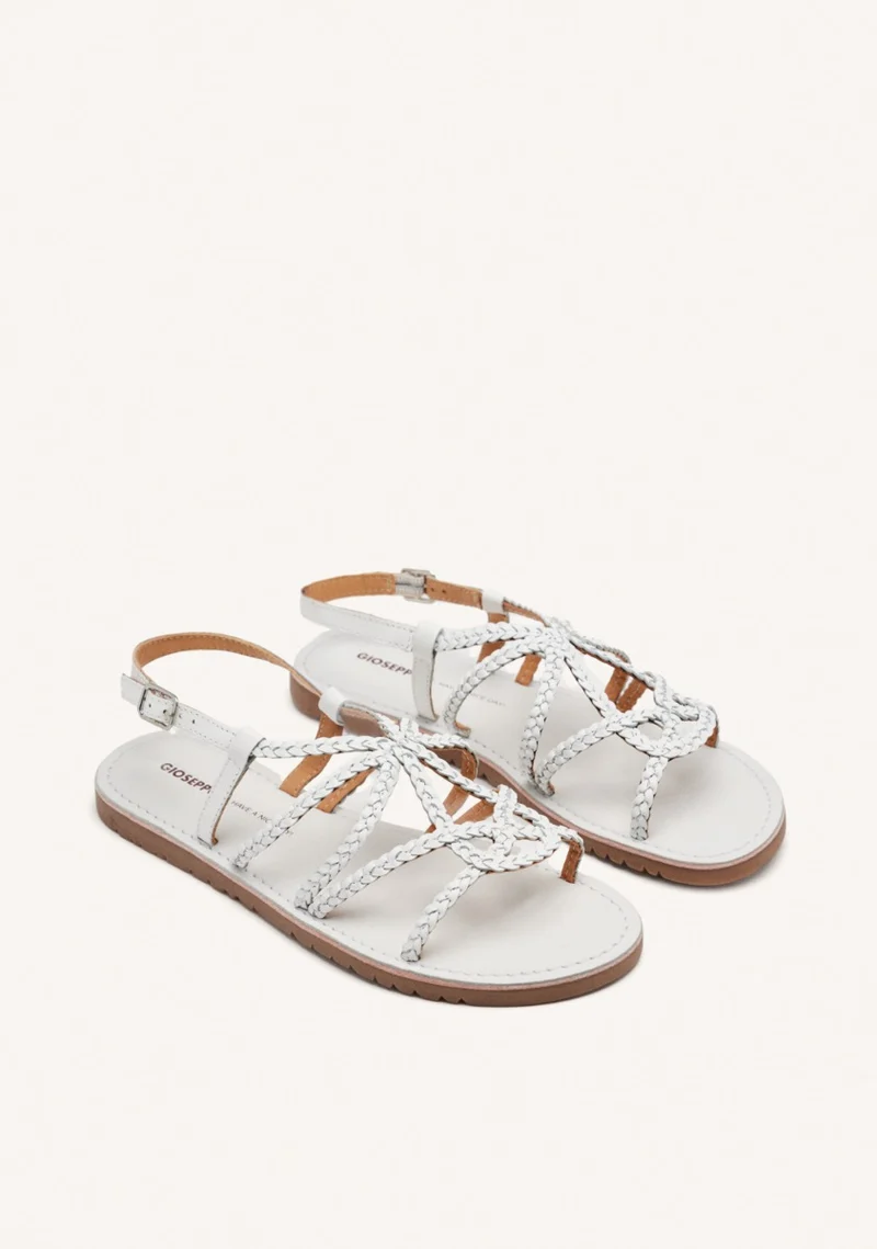 BRAIDED LEATHER FLAT SANDALS ORLAND
