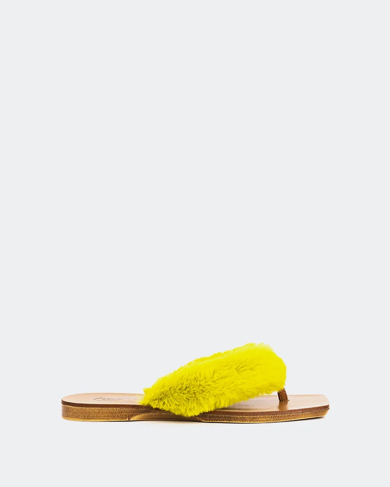 Madras Lime Faux Fur