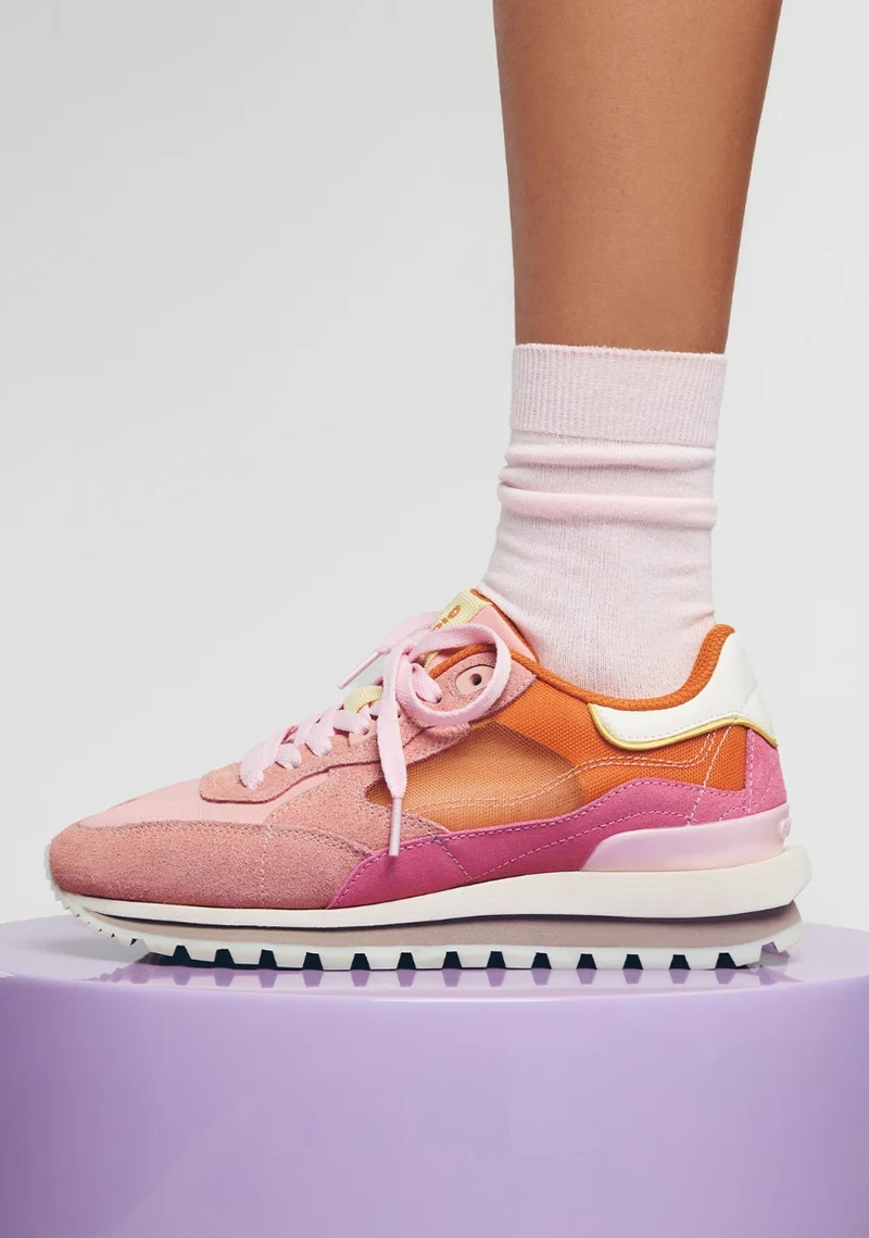 GRID LEATHER SNEAKERS IOLA