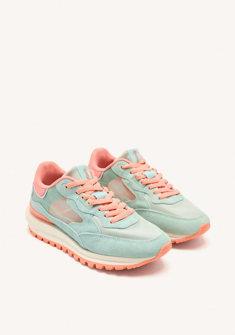 GRID LEATHER SNEAKERS IOLA