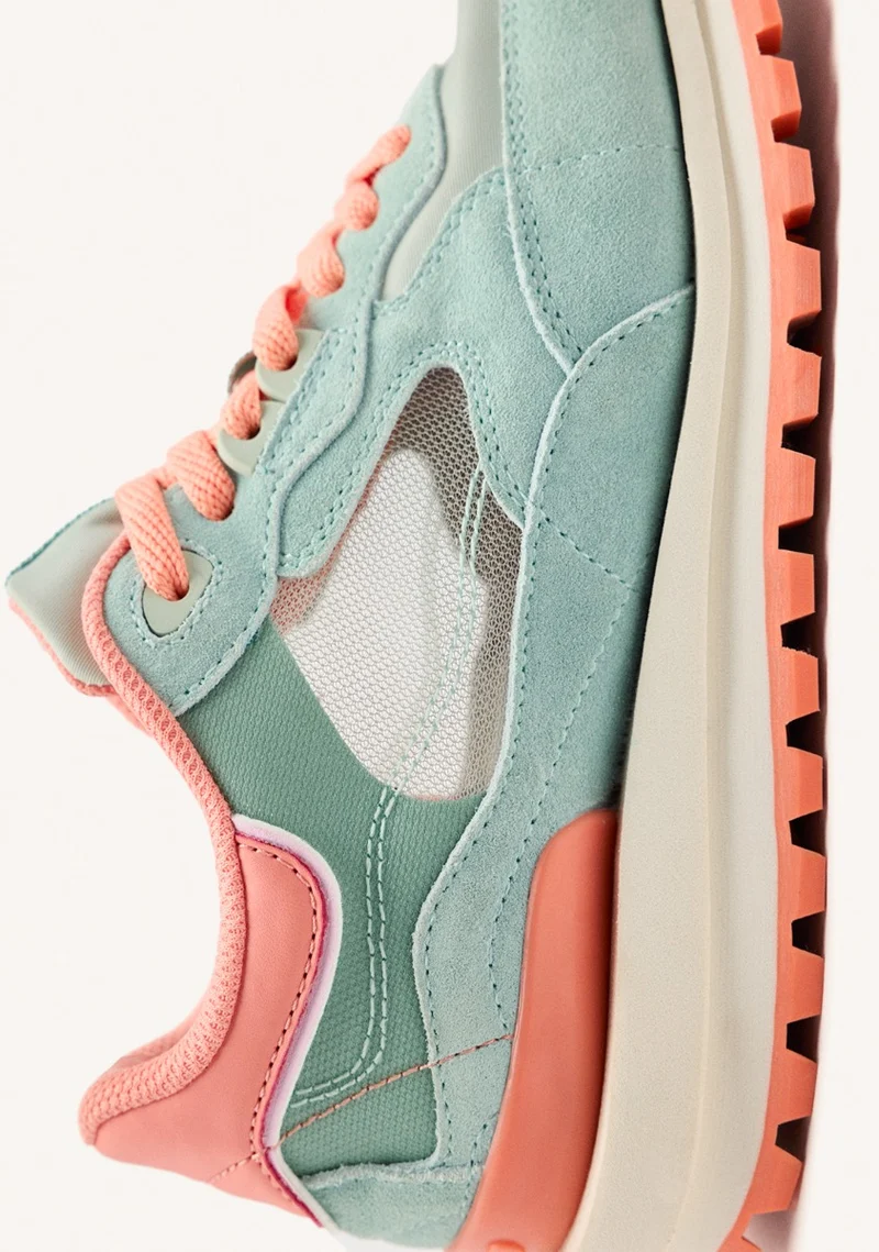 GRID LEATHER SNEAKERS IOLA