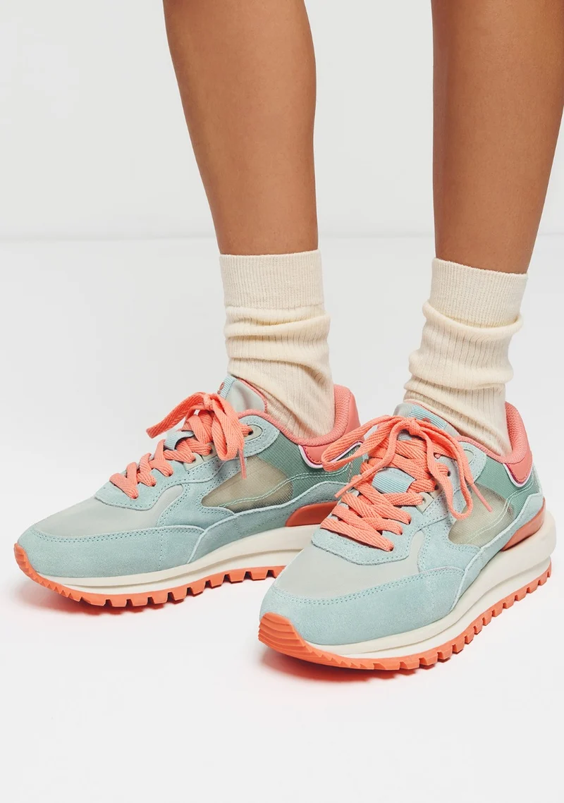GRID LEATHER SNEAKERS IOLA