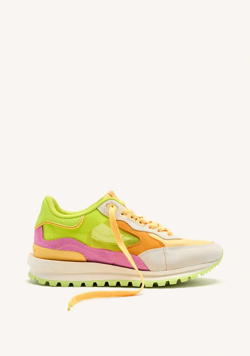 GRID LEATHER SNEAKERS IOLA