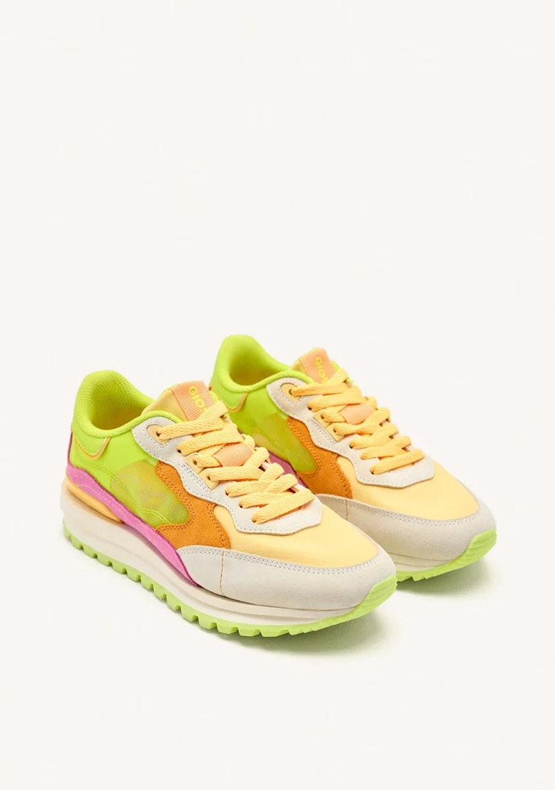 GRID LEATHER SNEAKERS IOLA