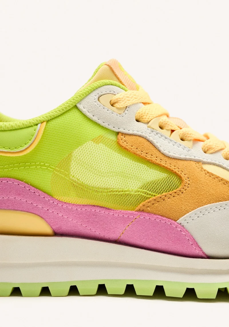 GRID LEATHER SNEAKERS IOLA