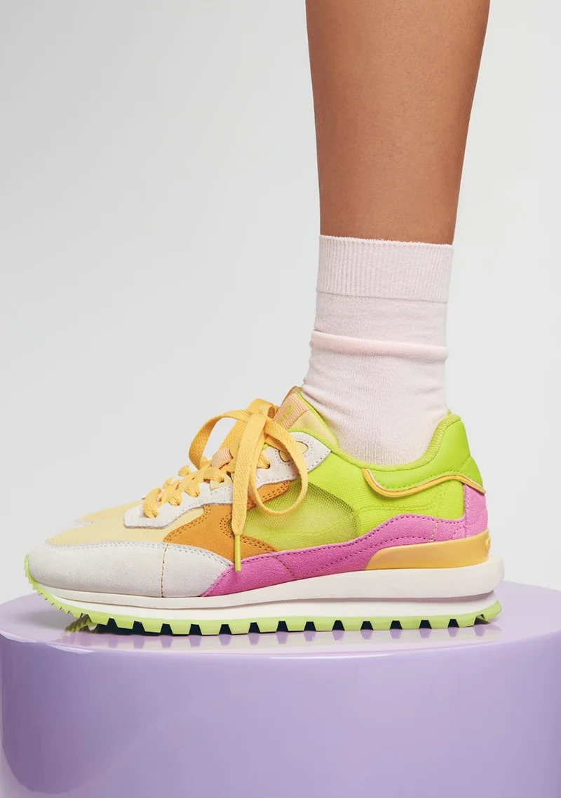 GRID LEATHER SNEAKERS IOLA