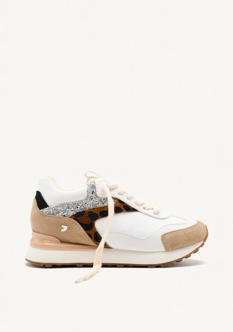 LEOPARD AND SHINE WEDGE LEATHER SNEAKERS ETNA