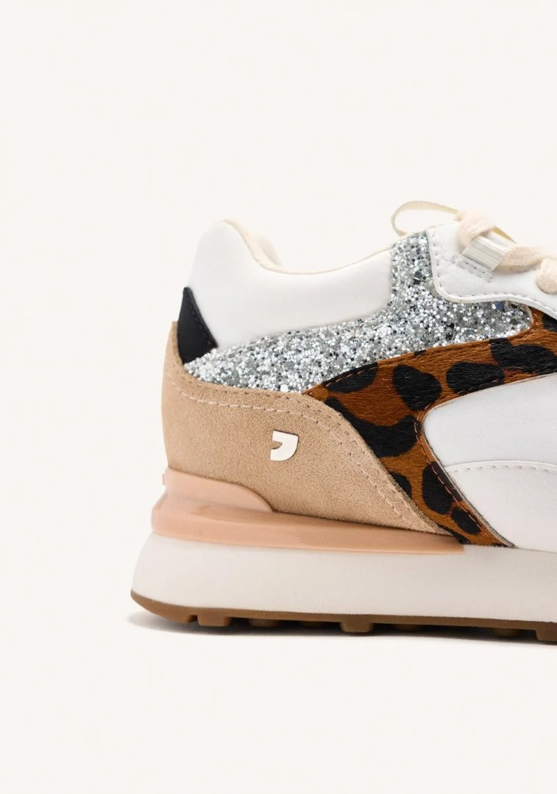 LEOPARD AND SHINE WEDGE LEATHER SNEAKERS ETNA