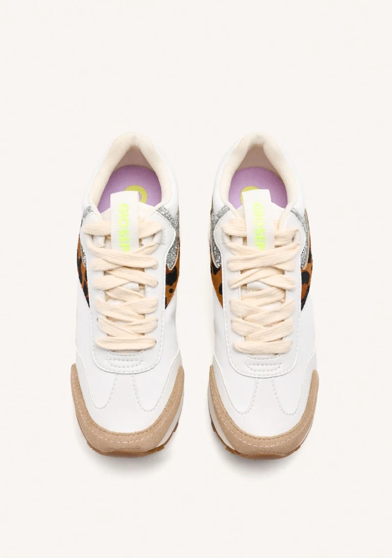 LEOPARD AND SHINE WEDGE LEATHER SNEAKERS ETNA
