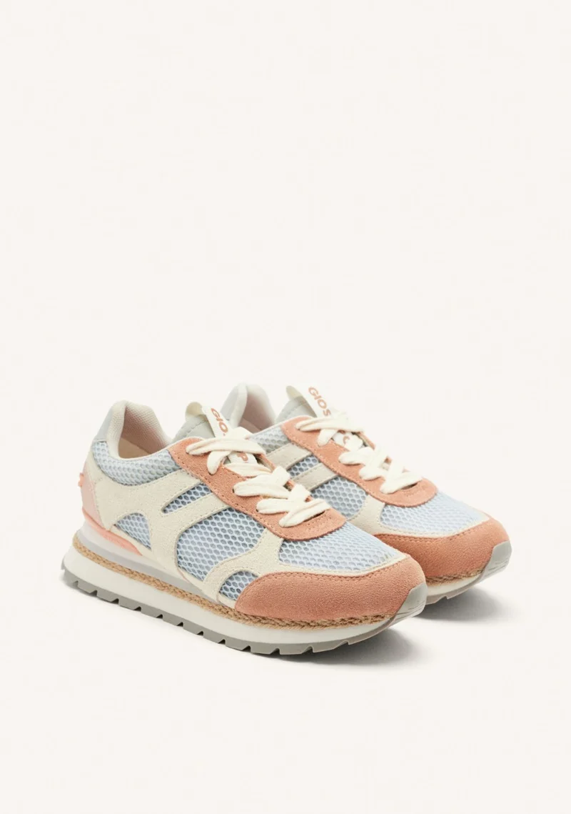 LEATHER AND MESH WEDGE SNEAKERS EDDINGTON