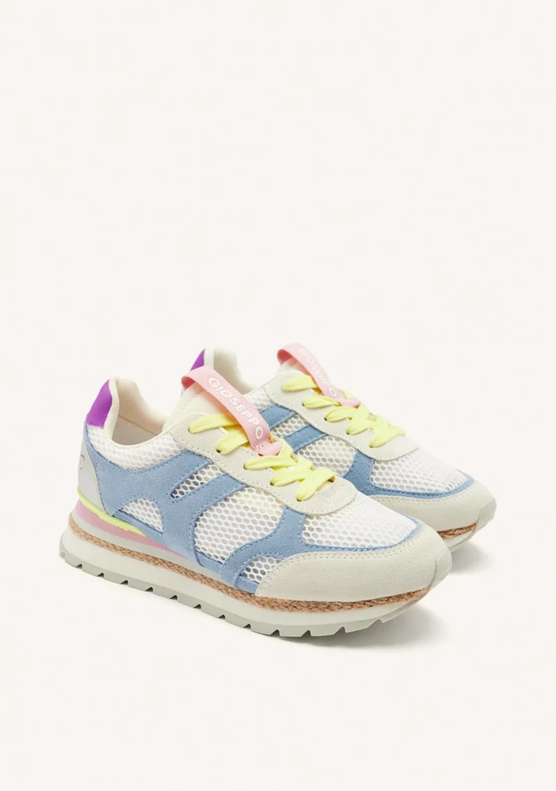 LEATHER AND MESH WEDGE SNEAKERS EDDINGTON