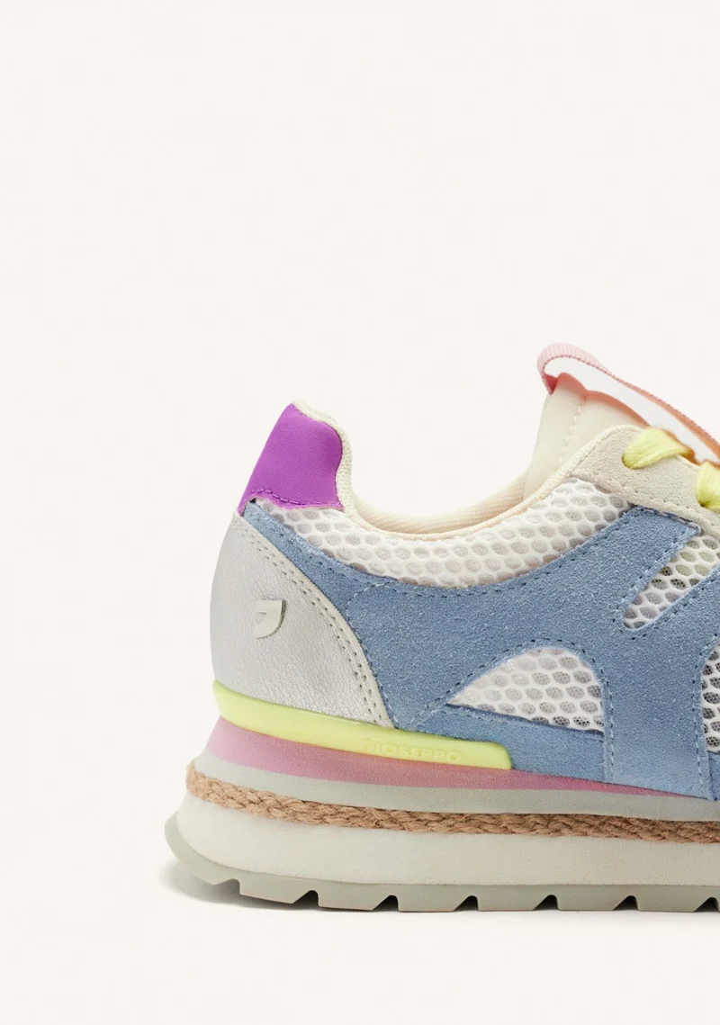 LEATHER AND MESH WEDGE SNEAKERS EDDINGTON