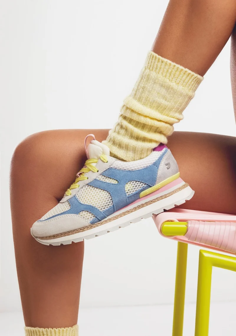 LEATHER AND MESH WEDGE SNEAKERS EDDINGTON