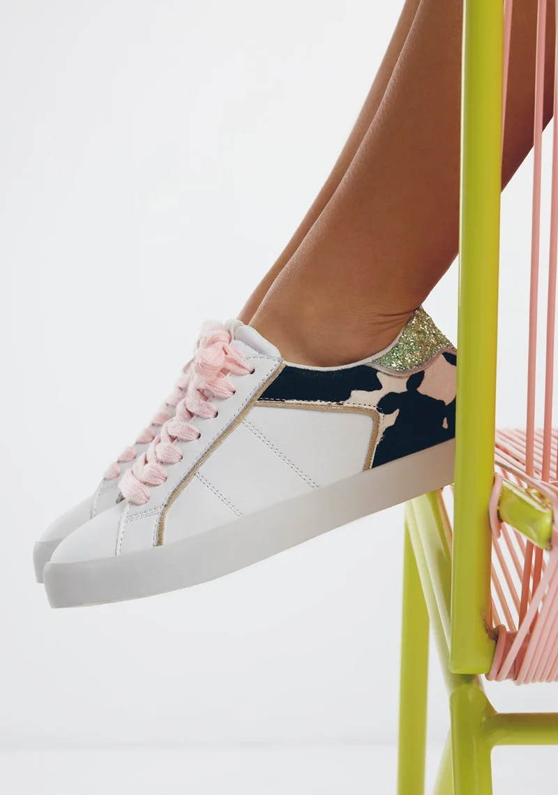 COW LEATHER WEDGE SNEAKERS GILFORD