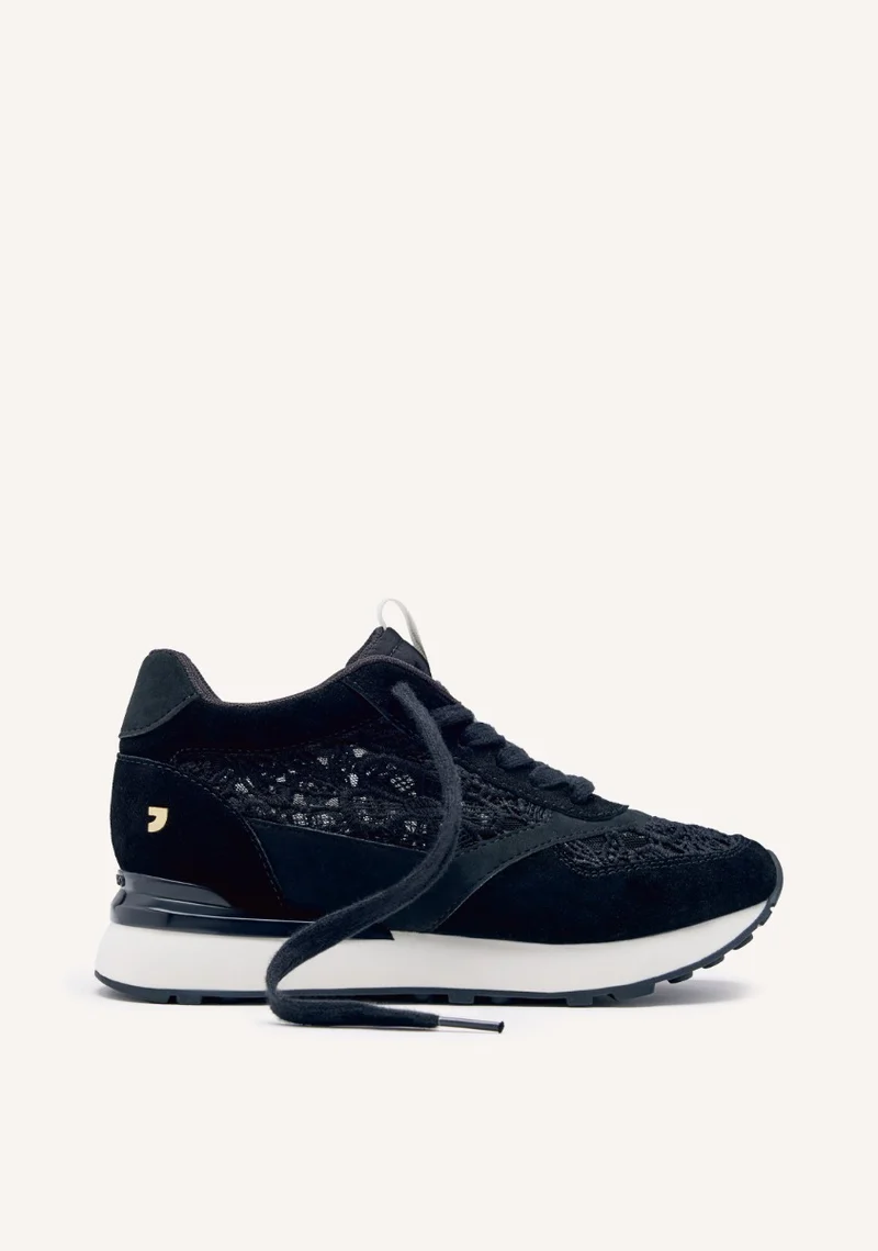 LEATHER LACE WEDGE SNEAKERS MILLADORE