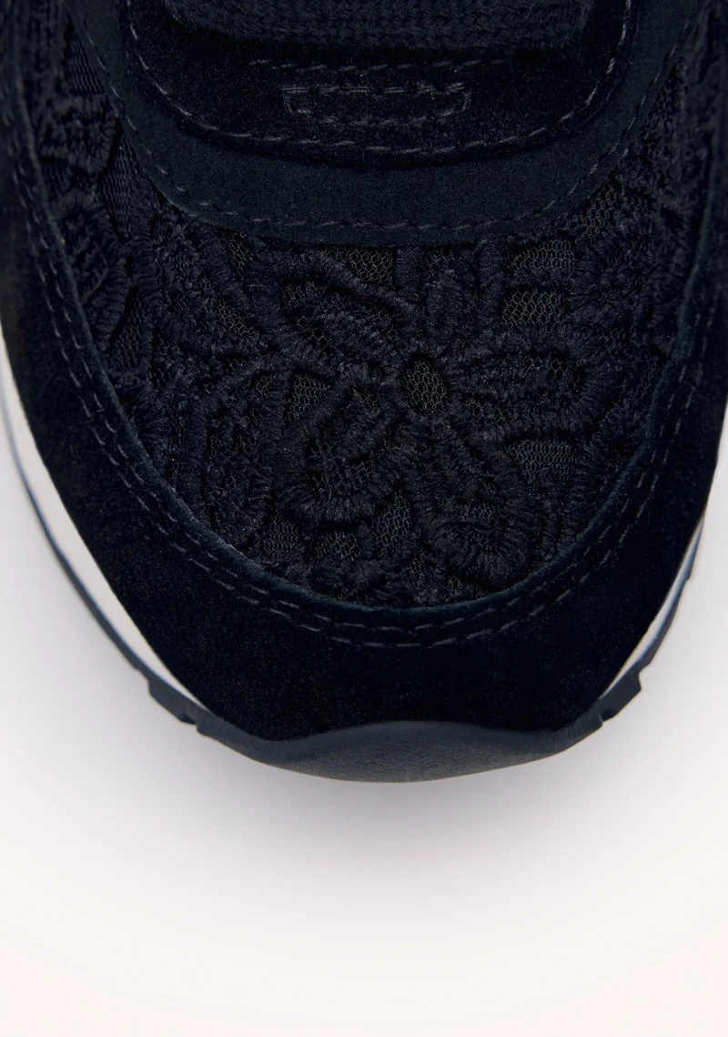 LEATHER LACE WEDGE SNEAKERS MILLADORE