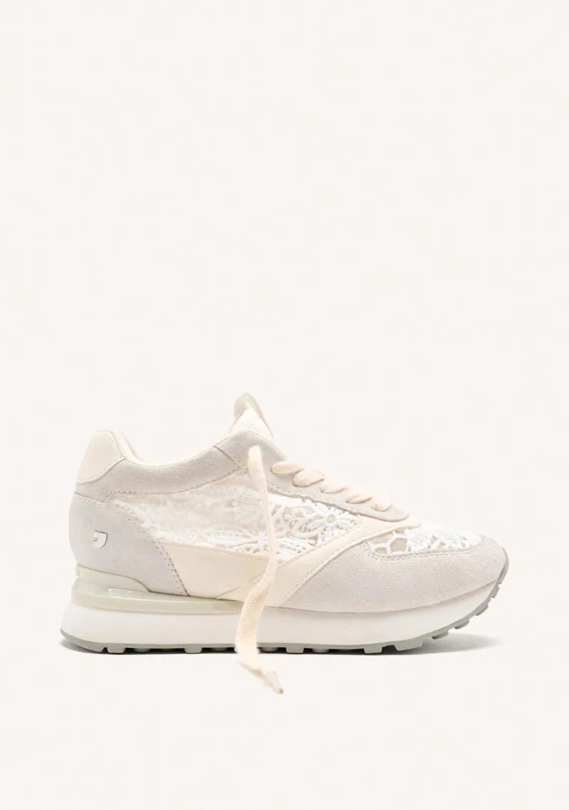 LEATHER LACE WEDGE SNEAKERS MILLADORE