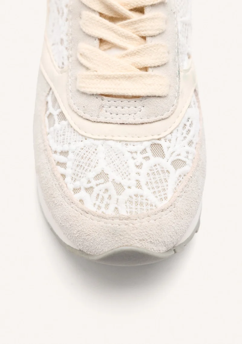 LEATHER LACE WEDGE SNEAKERS MILLADORE