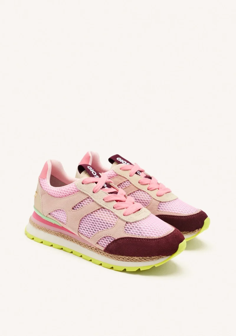 LEATHER AND MESH WEDGE SNEAKERS EDDINGTON