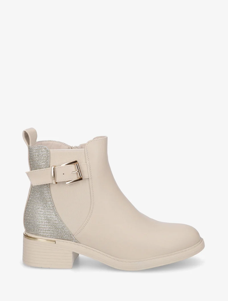 Bottines élastiquées à contrefort irisé - Beige