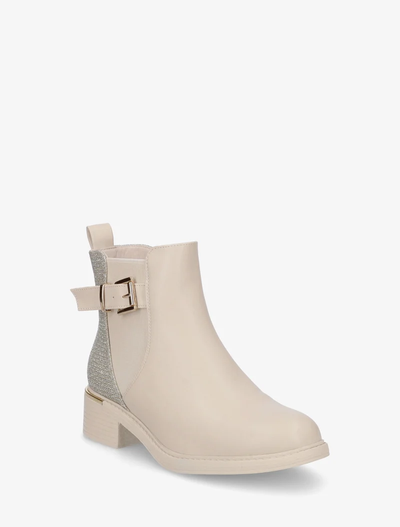 Bottines élastiquées à contrefort irisé - Beige