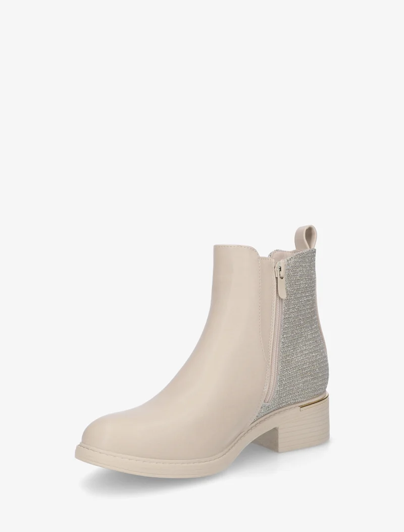 Bottines élastiquées à contrefort irisé - Beige