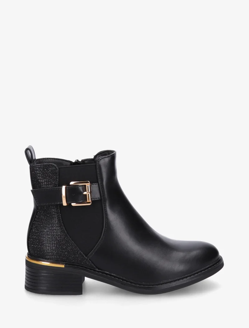 Bottines élastiquées à contrefort irisé - Noir
