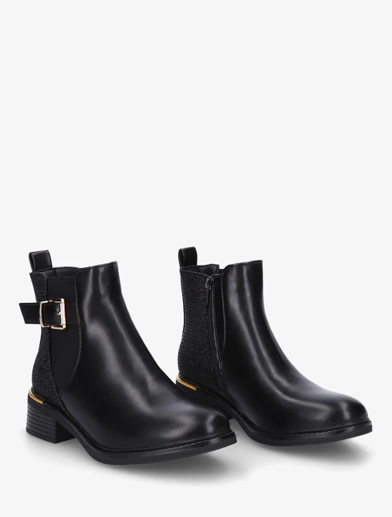 Bottines élastiquées à contrefort irisé - Noir