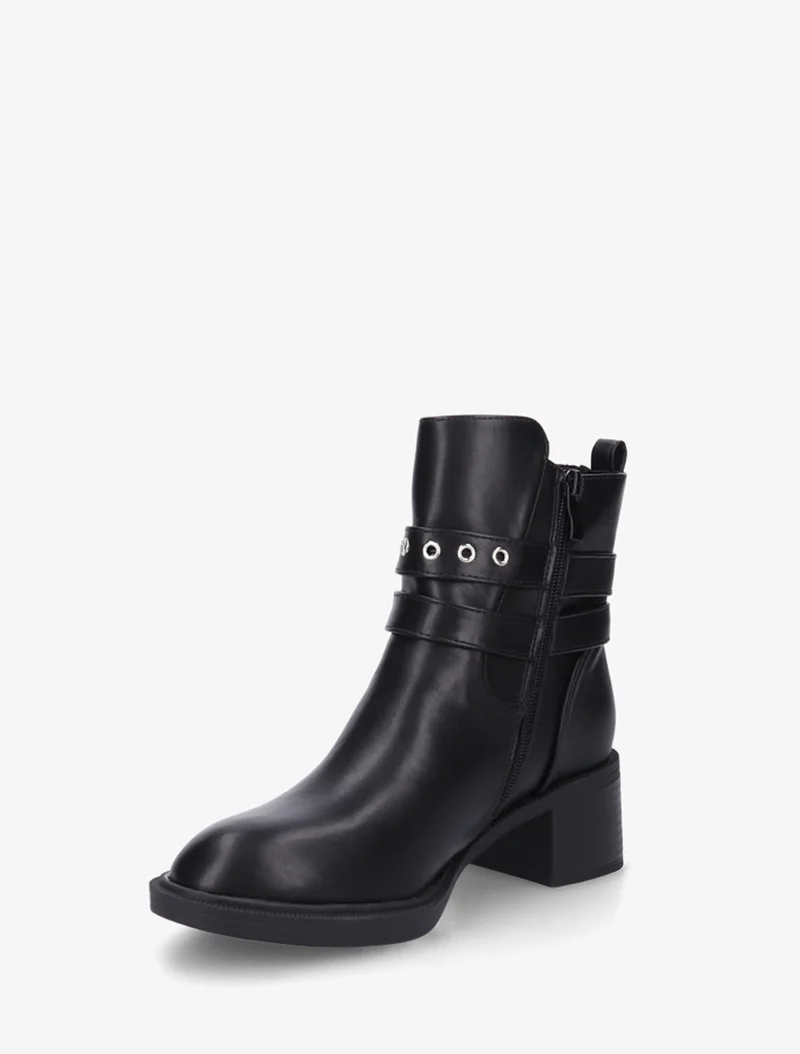 Bottines élastiquées à double sangles - Noir