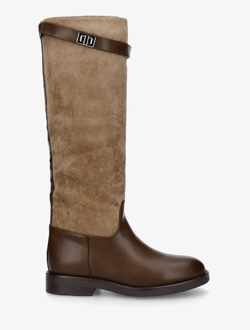 Bottes en suédine et simili - Taupe