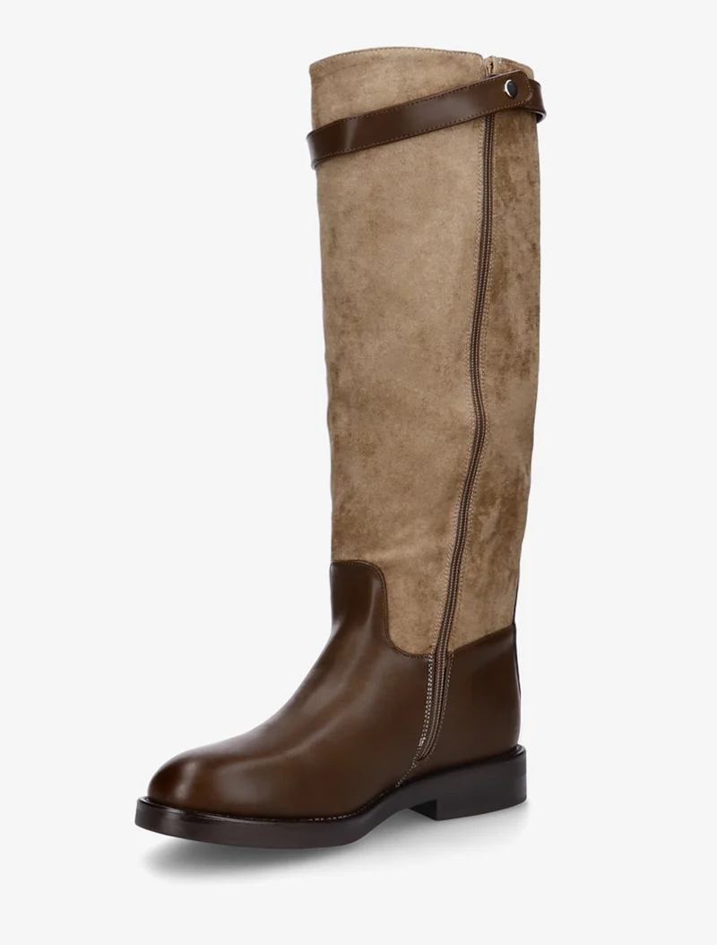 Bottes en suédine et simili - Taupe