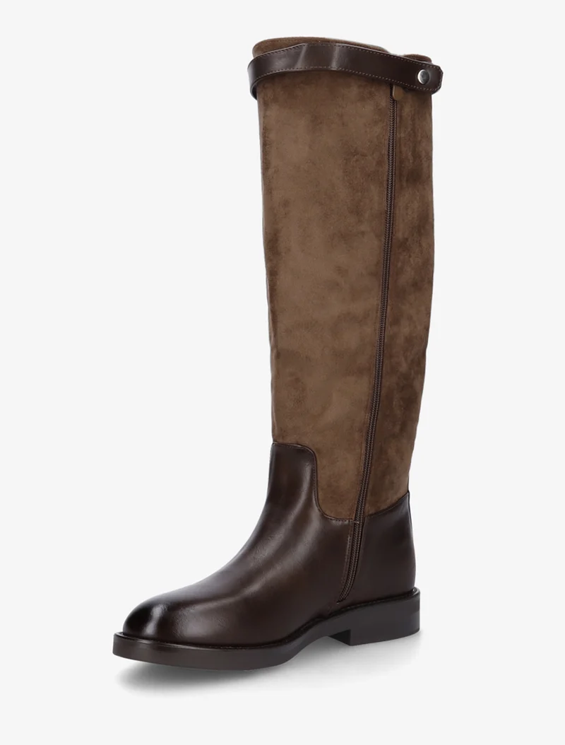 Bottes en suédine et simili - Marron