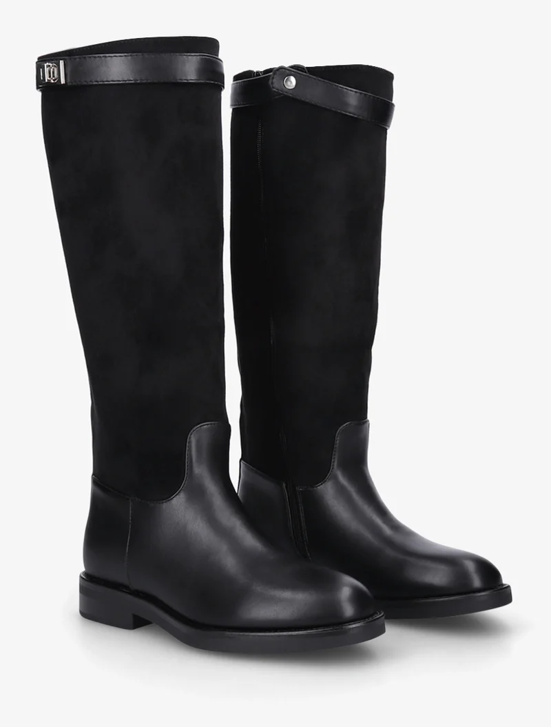 Bottes en suédine et simili - Noir