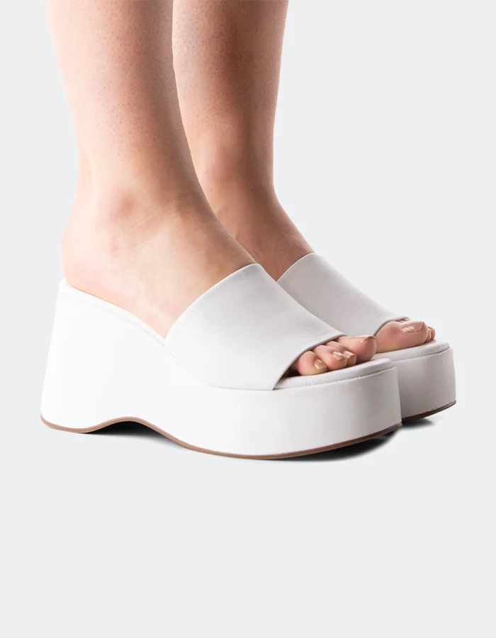 Mariel White Leather