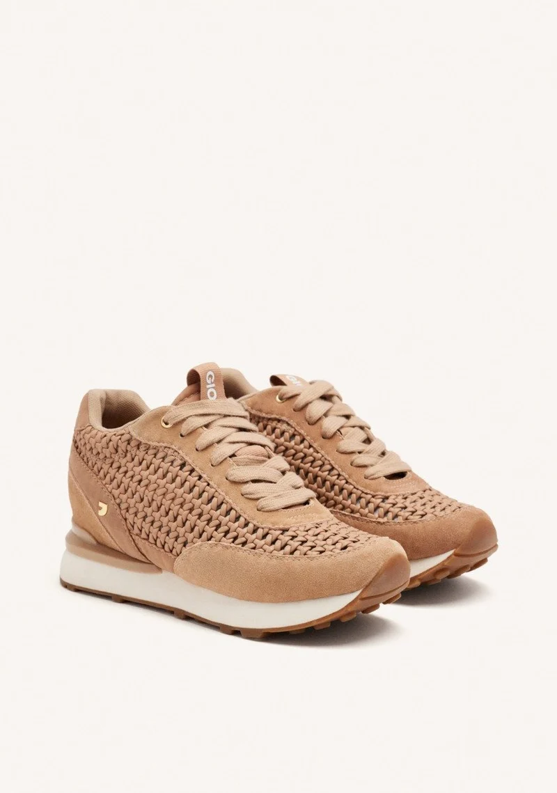LEATHER AND MESH WEDGE SNEAKERS HIGHGATE