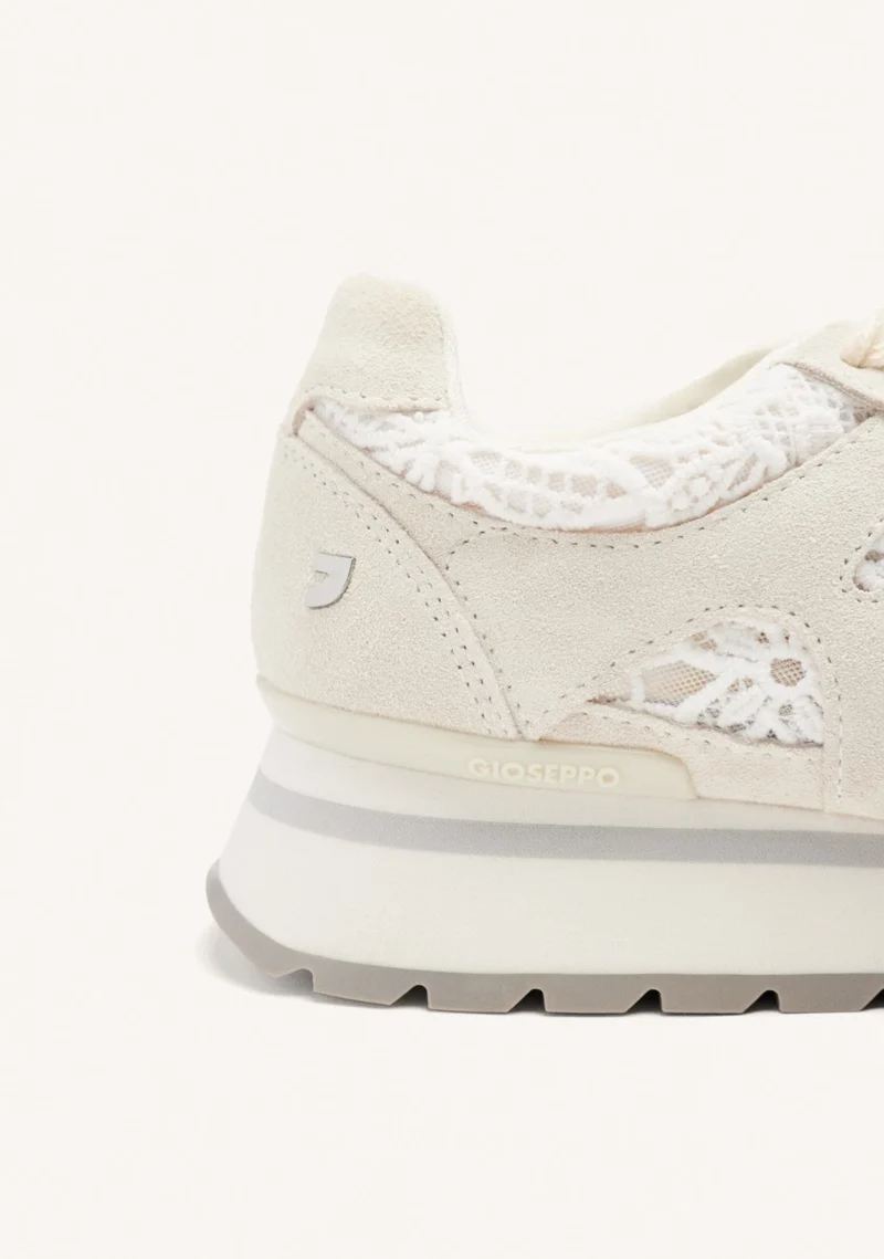 LEATHER AND LACE WEDGE SNEAKERS BEETOWN
