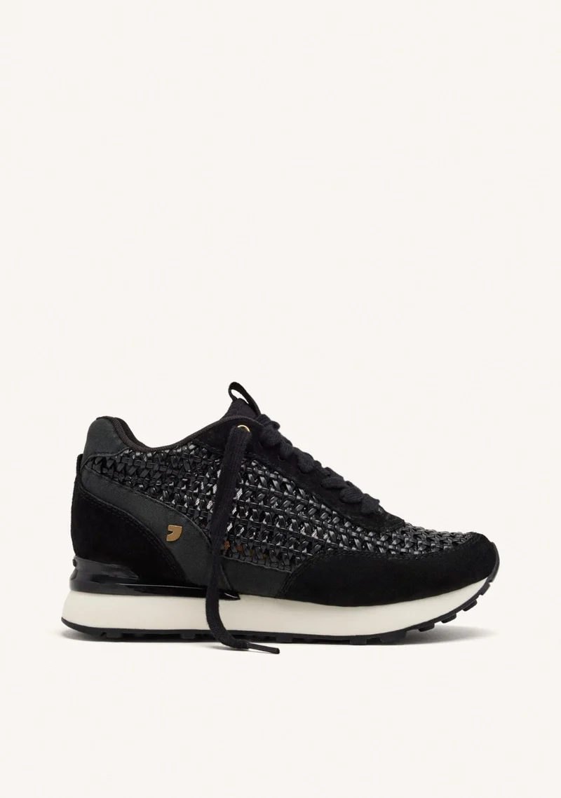 LEATHER AND MESH WEDGE SNEAKERS HIGHGATE