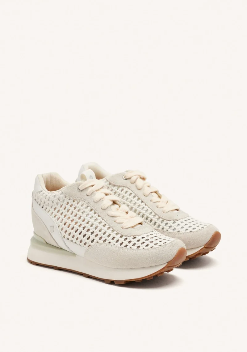 LEATHER AND MESH WEDGE SNEAKERS HIGHGATE