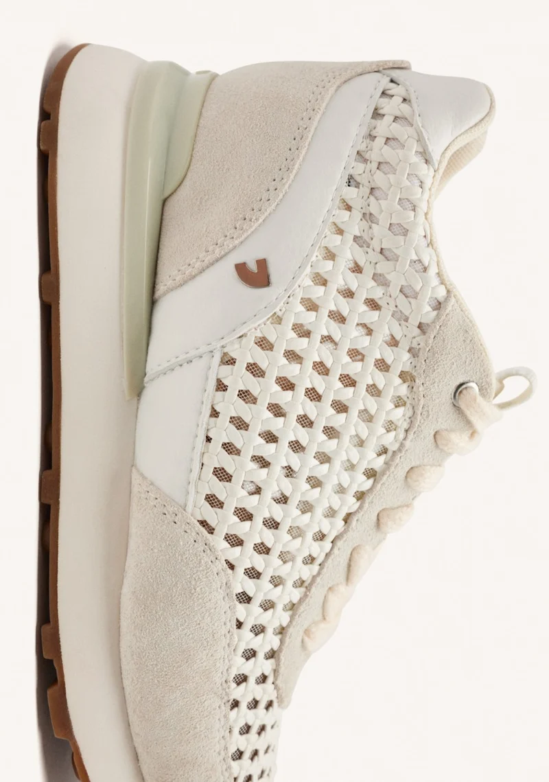 LEATHER AND MESH WEDGE SNEAKERS HIGHGATE