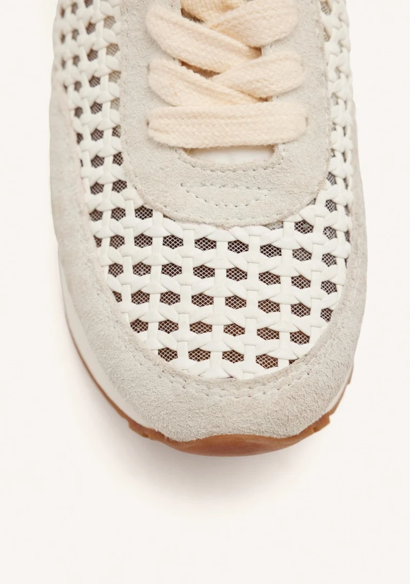 LEATHER AND MESH WEDGE SNEAKERS HIGHGATE