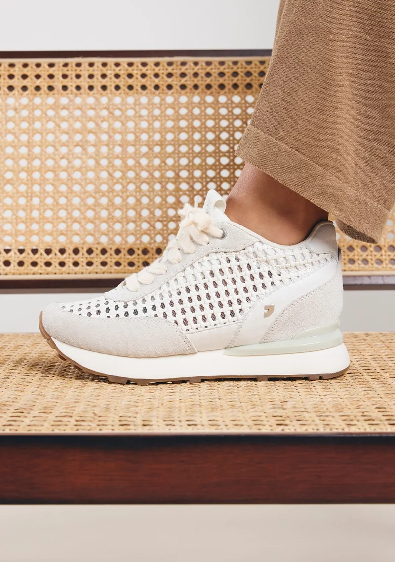 LEATHER AND MESH WEDGE SNEAKERS HIGHGATE