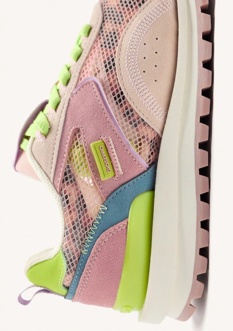 LEATHER AND MESH SNEAKERS CAVENDISH