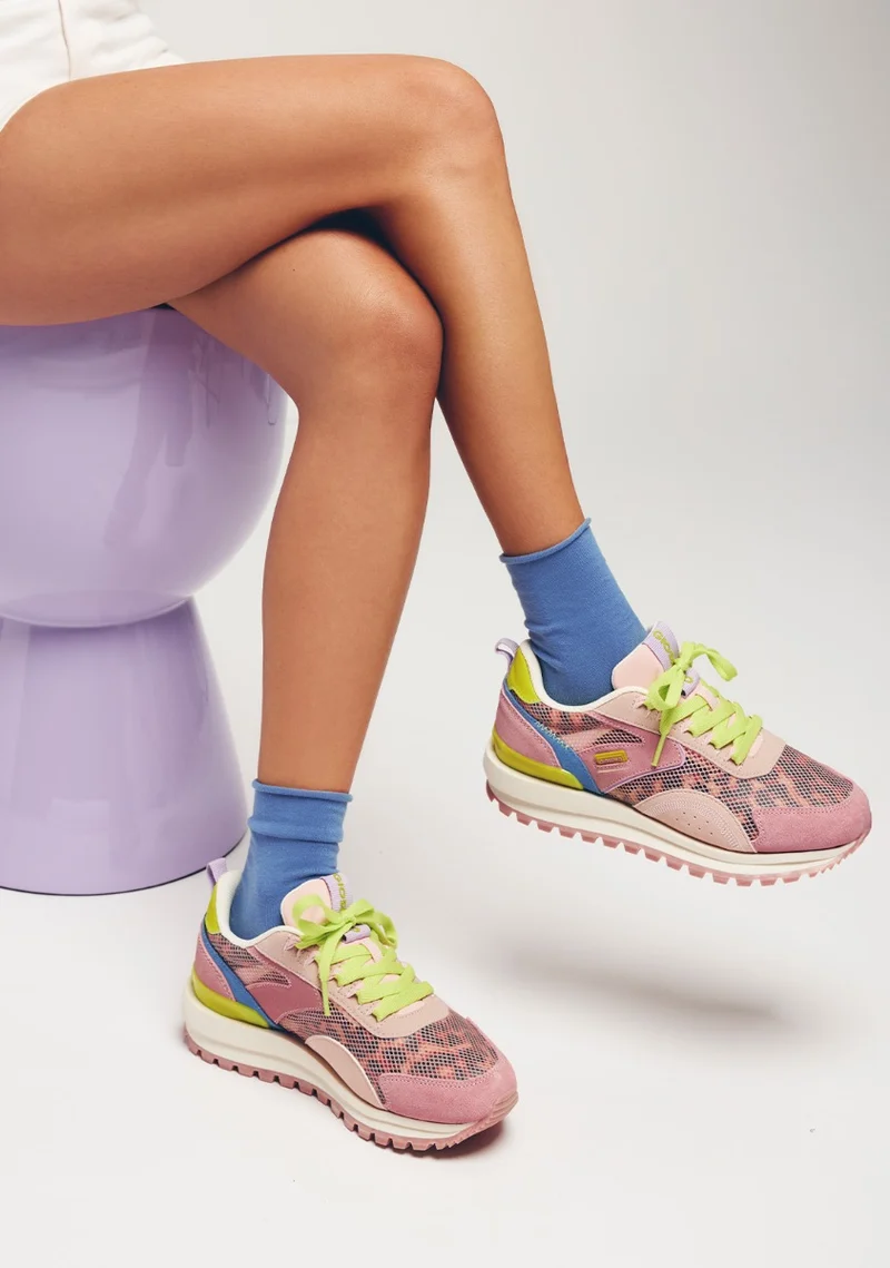 LEATHER AND MESH SNEAKERS CAVENDISH