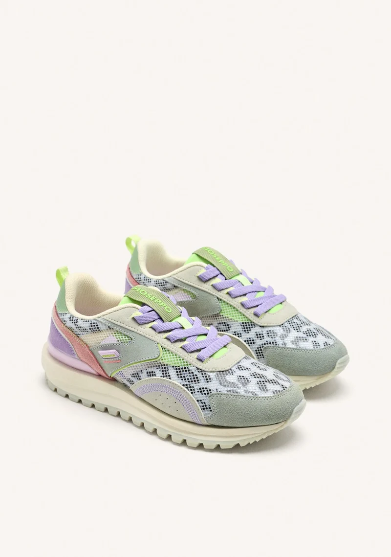 LEATHER AND MESH SNEAKERS CAVENDISH