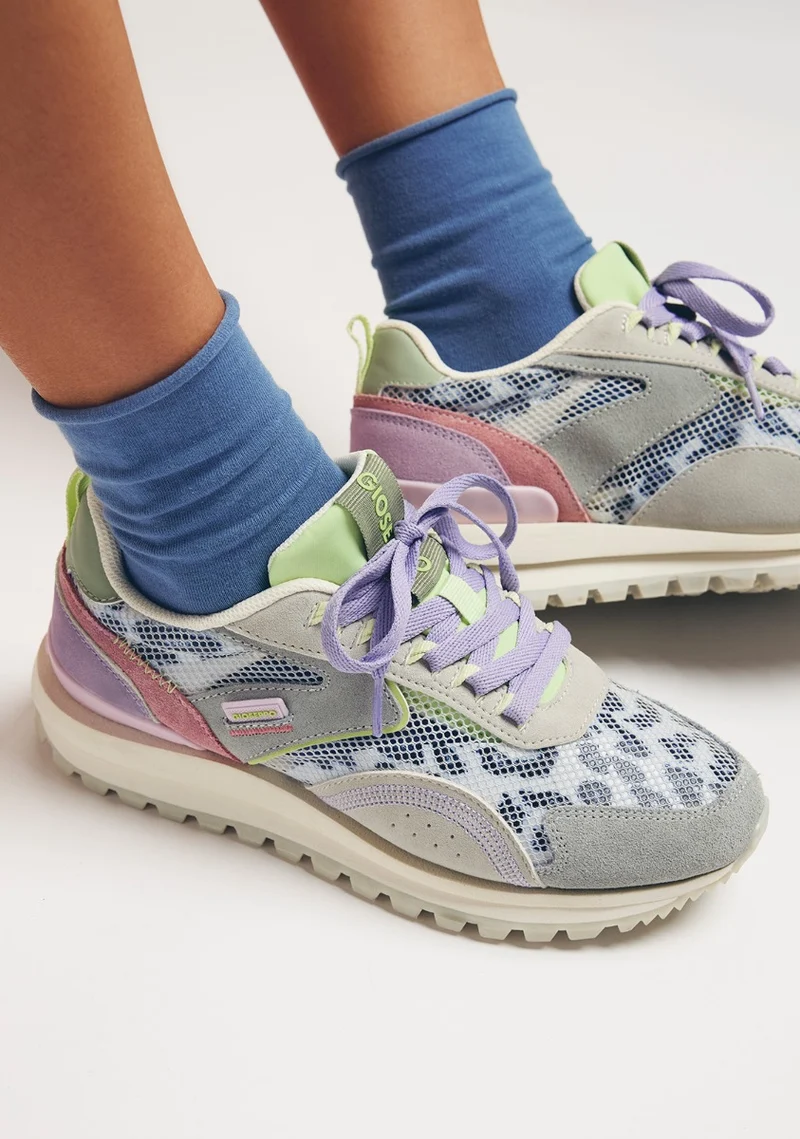 LEATHER AND MESH SNEAKERS CAVENDISH
