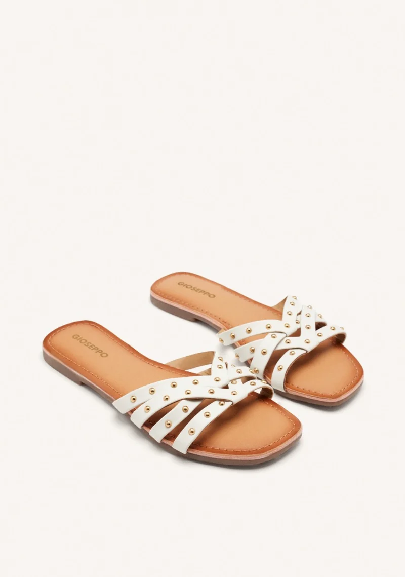 FLAT SANDALS WITH RHINESTONE LEATHER HOPEDALE