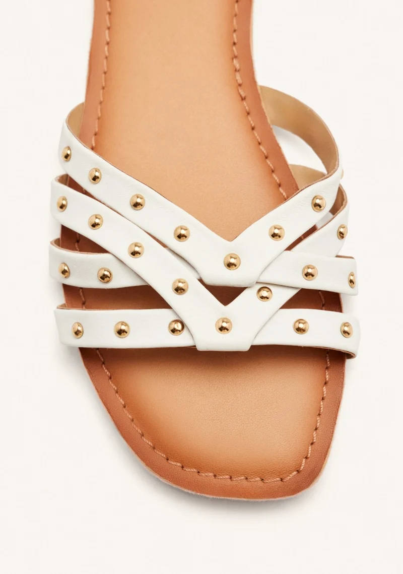 FLAT SANDALS WITH RHINESTONE LEATHER HOPEDALE