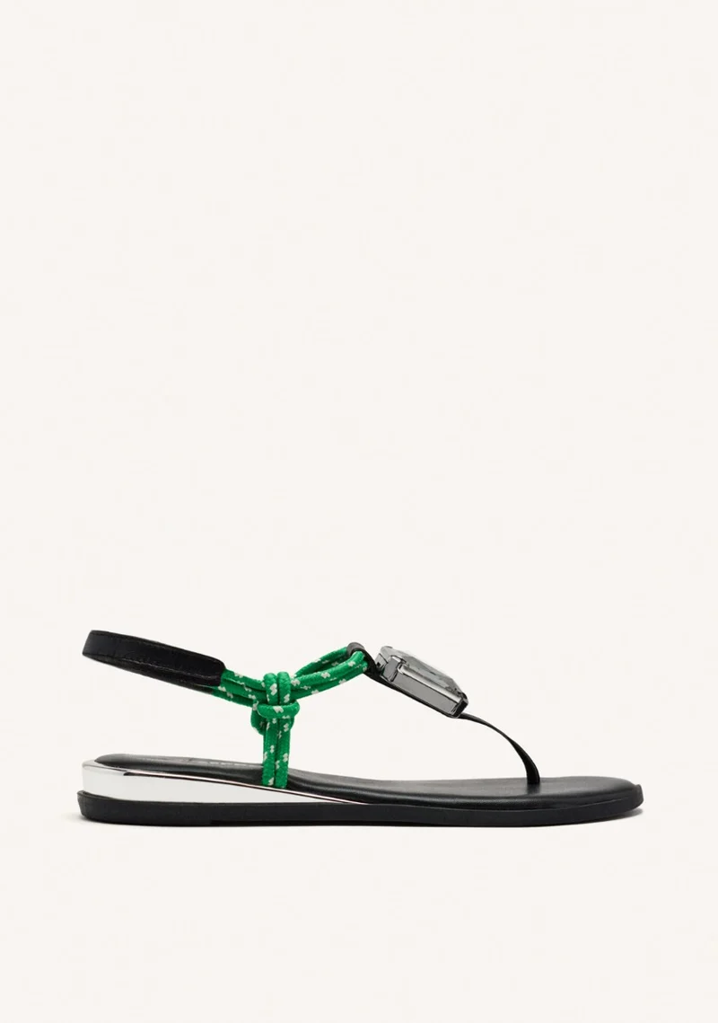 FLAT SANDALS WITH RHINESTONE LEATHER OAKDALE