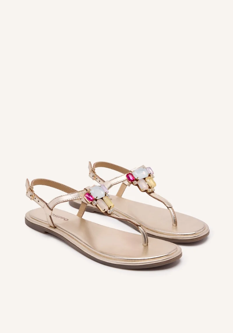 GREEK SANDALS WITH LEATHER BEADS RINDGE